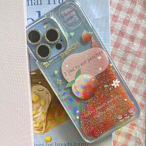 Peach Juice iPhone Case - Clear and Orange